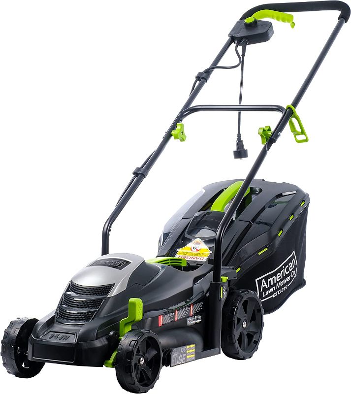 Photo 1 of American Lawn Mower Company 50514 14-Inch 11-Amp Corded Electric Lawn Mower, Black
