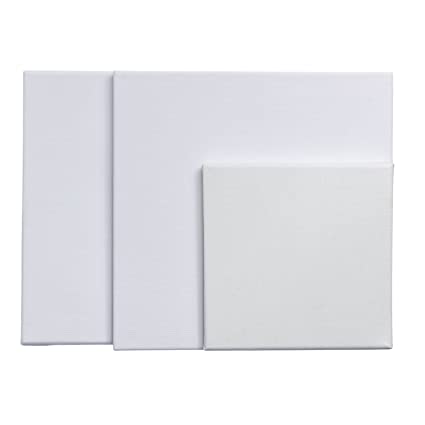 Photo 1 of Urgarden Stretched Canvas Panels Boards for Oil Acrylic Painting 3 Pack White Rectangle Canvas Board Professional Art Paint Blank Panel Canvases Artist Supplies Set Multipack 20x16”, 16x12”, 12x8”
