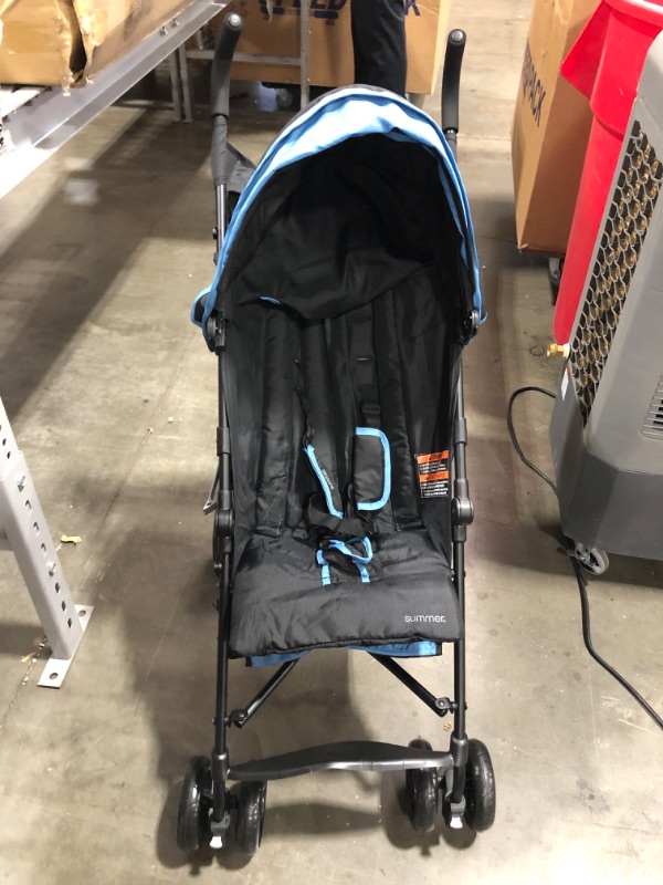 Photo 3 of Summer 3Dlite+ Convenience Stroller, Blue/Matte Black – Lightweight Umbrella Stroller with Oversized Canopy, Extra-Large Storage and Compact Fold
