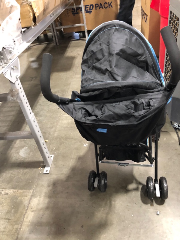 Photo 4 of Summer 3Dlite+ Convenience Stroller, Blue/Matte Black – Lightweight Umbrella Stroller with Oversized Canopy, Extra-Large Storage and Compact Fold
