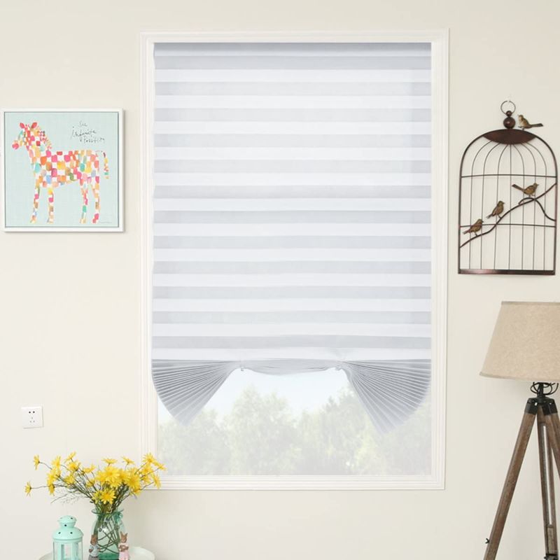 Photo 1 of 6 Pack Temporary Blinds Window Shades Cordless Blinds Light Filtering Pleated Fabric Shade Easy to Cut and Install,36inch 
