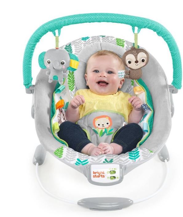 Photo 1 of Bright Starts Jungle Vines Comfy Baby Bouncer with Vibrating Infant Seat, Toy Bar & Taggies

