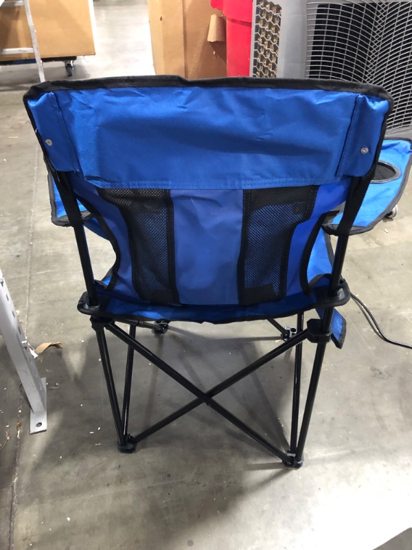 Photo 3 of Amazon Basics Folding Mesh-Back Outdoor Camping Chair With Carrying Bag Blue
