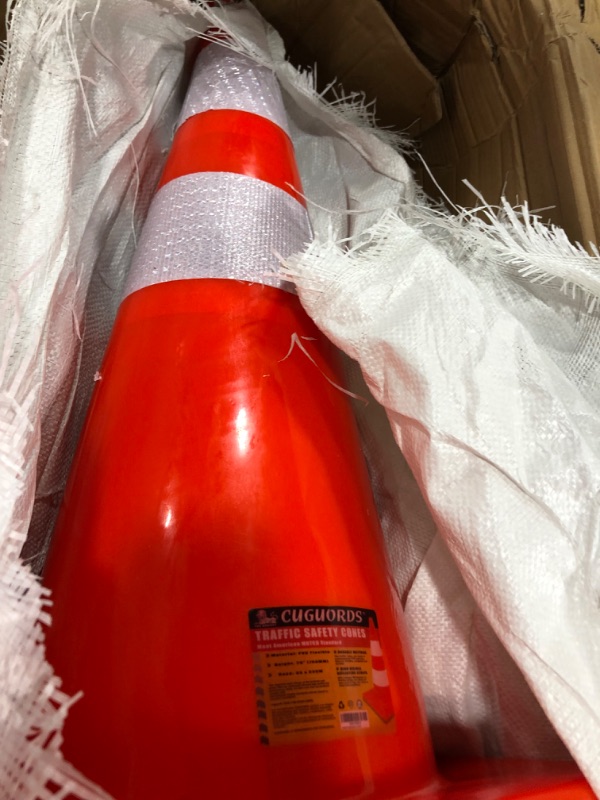 Photo 3 of  12Pack Traffic Safety Cones  with Reflective Collars, Unbreakable PVC Orange Construction Cone for Traffic Control, Driveway Road Parking
