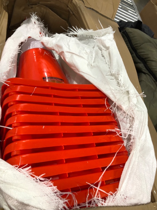 Photo 2 of  12Pack Traffic Safety Cones  with Reflective Collars, Unbreakable PVC Orange Construction Cone for Traffic Control, Driveway Road Parking
