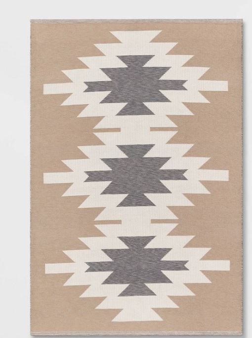 Photo 1 of Bailey Ville Washable Southwest Diamond Rug Taupe - Threshold™ 4x6

