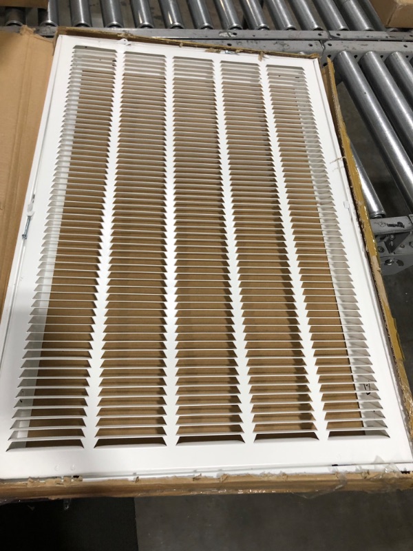 Photo 2 of 32" x 20" Return Air Grille - Sidewall and Ceiling - HVAC Vent Duct Cover Diffuser - [White] [Outer Dimensions: 33.75w X 21.75" h]

