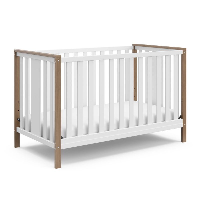 Photo 1 of Stork Craft USA Pacific Wood 4-in-1 Convertible Crib in White/Driftwood
