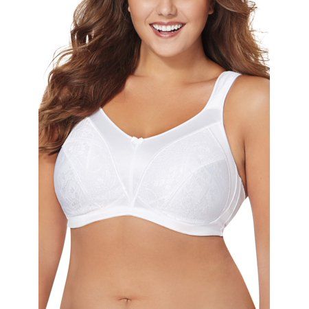 Photo 1 of Just My Size Comfort Strap Satin Wirefree Minimizer Bra White 44DD Women's
