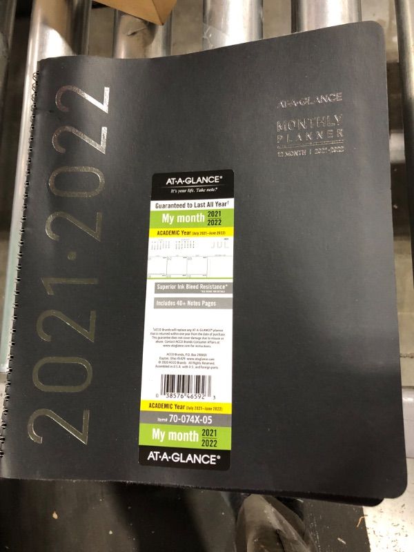 Photo 2 of At-a-GLANCE Contempo Academic Monthly Planner 9 X 11 Black July 2021 to June 2022 - 70074X0522

