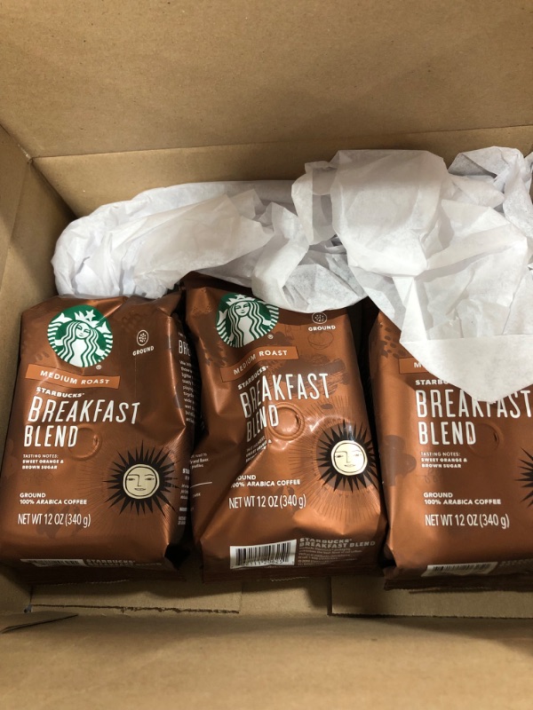 Photo 2 of 3pk of Starbucks Ground Medium Roast Coffee - Breakfast Blend - 12 Oz
BB:07/08/2022
