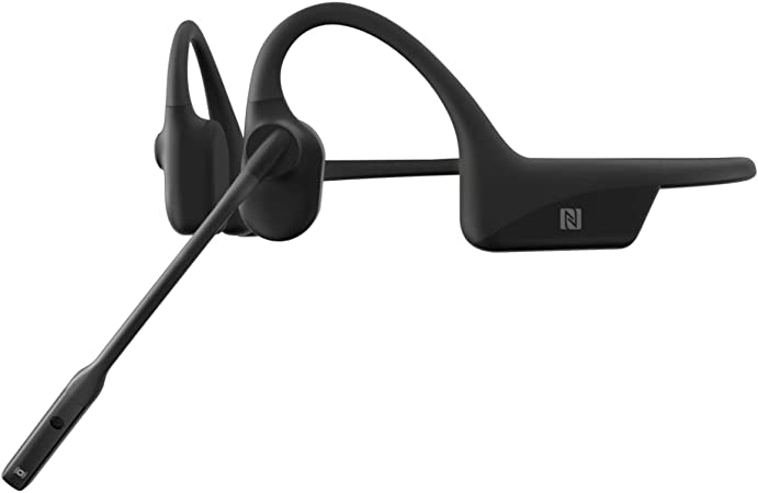 Photo 1 of Shokz OpenComm Bone Conduction Open-Ear Stereo Bluetooth Headset with Noise-Canceling Boom Microphone - Wireless Headset for Mobile Use, with Bookmark