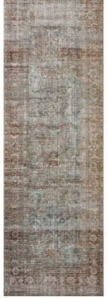 Photo 1 of Chris Loves Julia x Loloi Jules 2' x 5' Lagoon and Brick Area Rug
