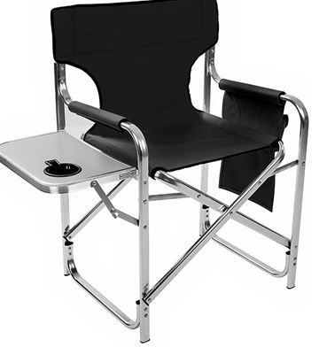 Photo 1 of Aluminum and Canvas Folding Director's Chair with Side Table