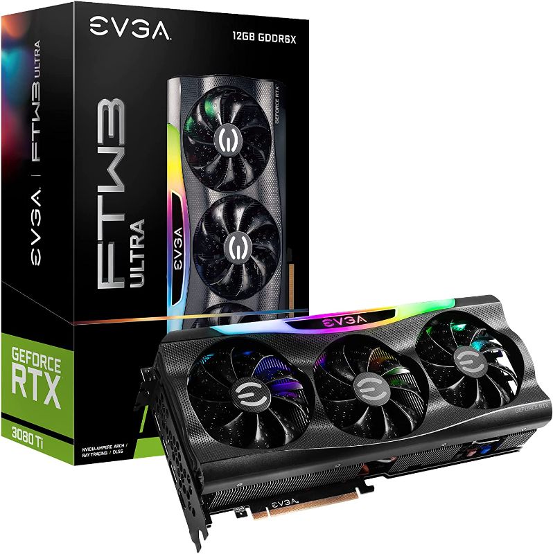 Photo 1 of EVGA GeForce RTX 3080 Ti FTW3 ULTRA GAMING, 12G-P5-3967-KR, 12GB GDDR6X, iCX3 Technology, ARGB LED, Metal Backplate
