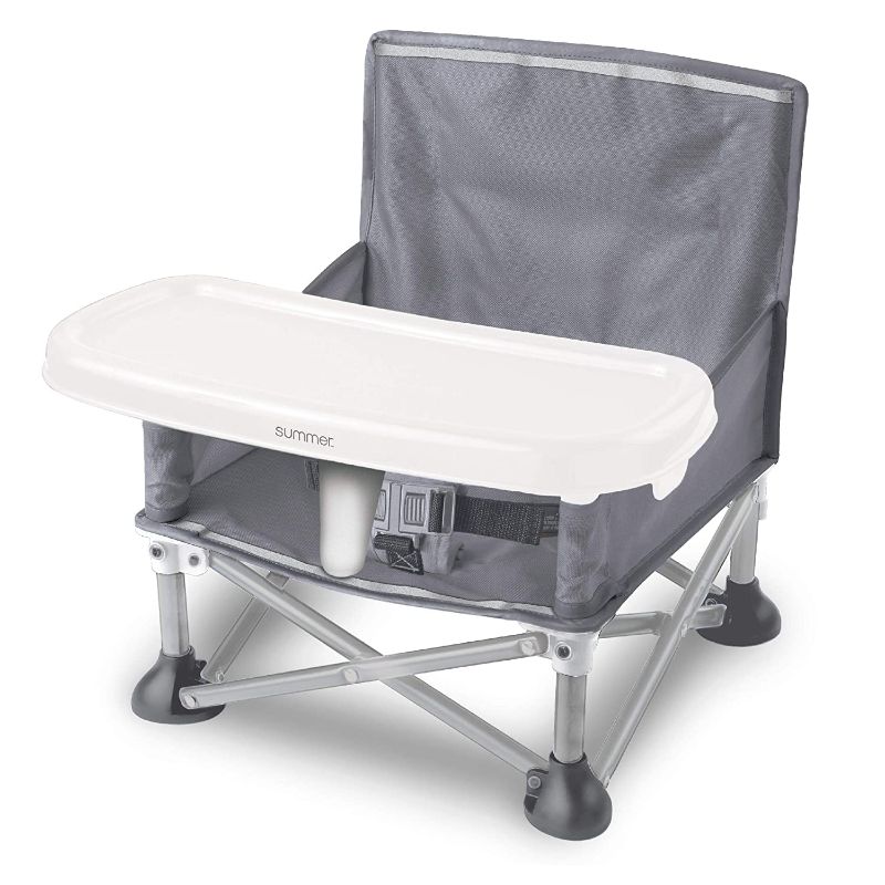 Photo 1 of Summer Pop ‘N Sit Portable Booster Chair, Gray – Booster Seat for Indoor/Outdoor Use – Fast, Easy and Compact Fold
