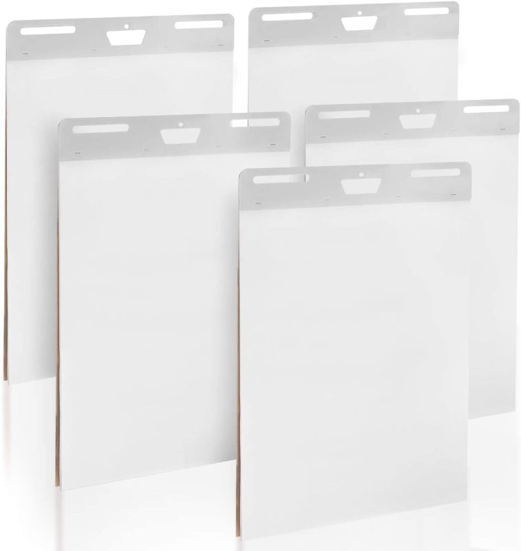 Photo 1 of 5-Pack of Premium Self-Stick Easel Pads - 25 x 30 Inches, 30 Sheets Per Pad - Thick Paper, Strong Staples, Sticky Easel Poster Chart Pads to Post on Walls - by Impresa
