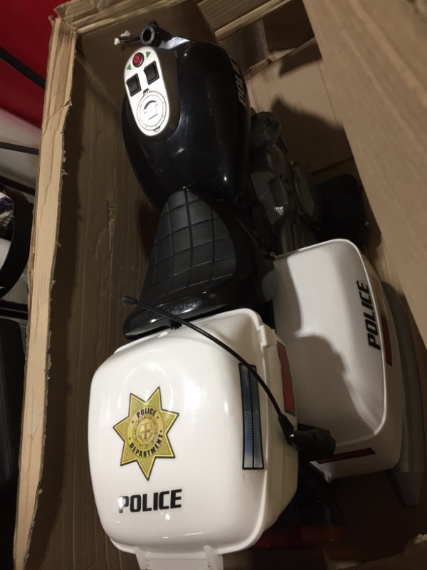 Photo 1 of Kid Motorz Police Motorcycle 12-Volt Battery-Powered Ride-On, White
