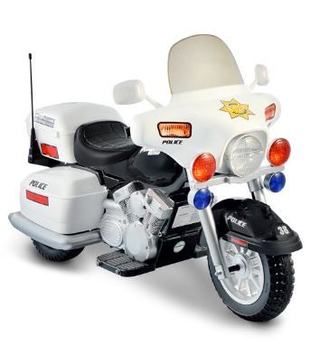 Photo 1 of Kid Motorz Police Motorcycle 12-Volt Battery-Powered Ride-On, White
