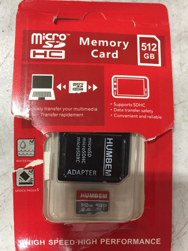 Photo 2 of 512GB Micro SD Card Memory Card with Adapter - 100MB/s