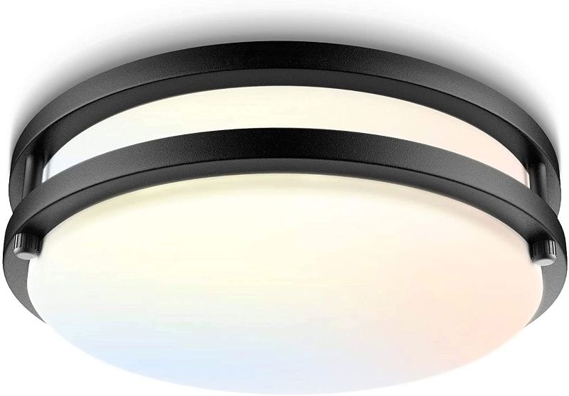 Photo 1 of Bilrect LED Flush Mount Ceiling Light Fixture,10 inch,18W [160W Equiv] 1450lm,3000K/4000K/5000K Black Modern light Fixture, Dimmable Ceiling Lamp for Hallway,Kitchen,Bedroom,bathroom,ETL Listed
