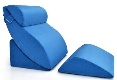 Photo 1 of 4 PCS Bed Wedge Pillow Incline Head Support Rest Memory Foam Blue