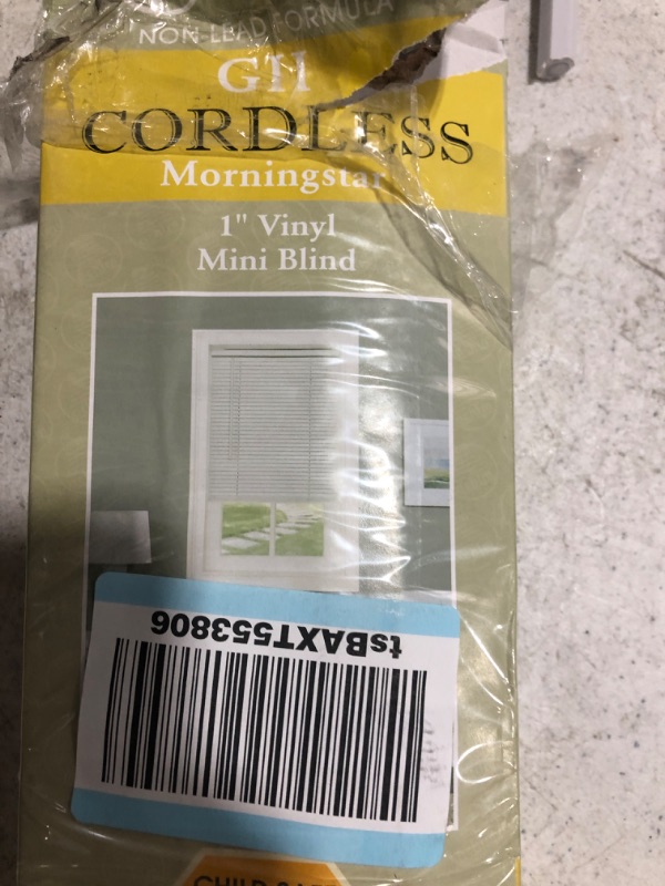 Photo 3 of  Cordless  1" Light Filtering Mini Blind 37x64 - White
