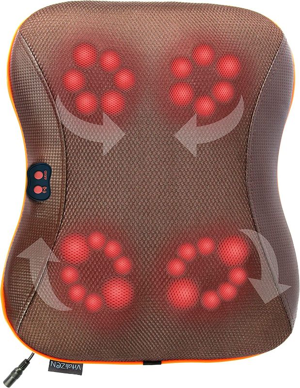Photo 1 of  VitaliZEN Far Infrared Heated Back Massager Pillow with 28 Head Massager Nodes, Kneading for Neck, Shoulders, Lower Back, Thighs, Legs & Feet for Muscle Pain Relief
