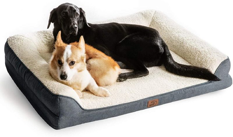 Photo 1 of Bedsure Orthopedic Memory Foam Dog Bed - Dog Sofa with Removable Washable Cover & Waterproof Liner, Couch Dog Beds for Small, Medium, Large Pets up to 50/75/100 lbs
