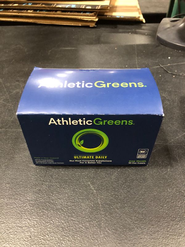 Photo 2 of Athletic Greens Ultimate Daily, Whole Food Sourced All in One Greens Supplement, Superfood Powder, Gluten Free, Vegan and Keto Friendly, NSF Certified, Travel Packs (30 Individual Packs) Expired July 2022
