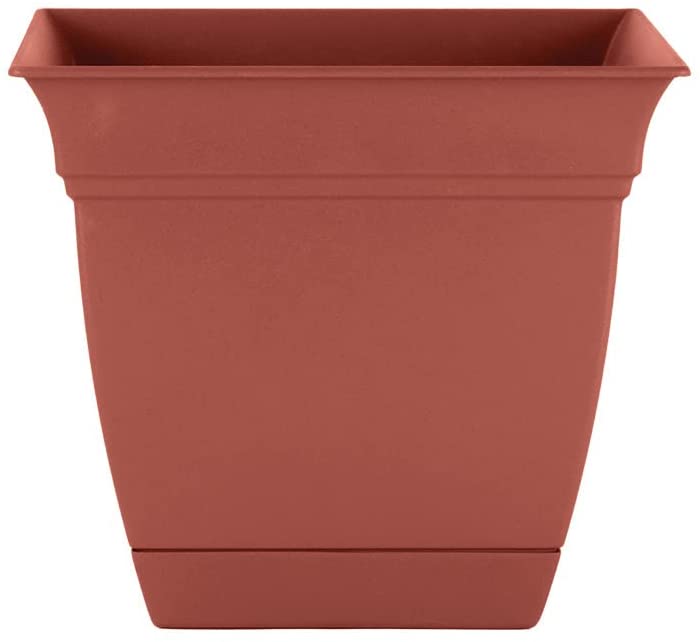 Photo 1 of 10" Square Plastic Eclipse Planter - The HC Companies 10"x10"x9" in Clay Color
