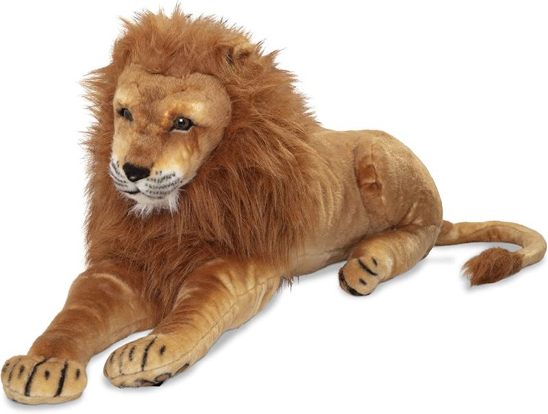 Photo 1 of Melissa & Doug Giant Lion - Lifelike Stuffed Animal (over 6 feet long)
