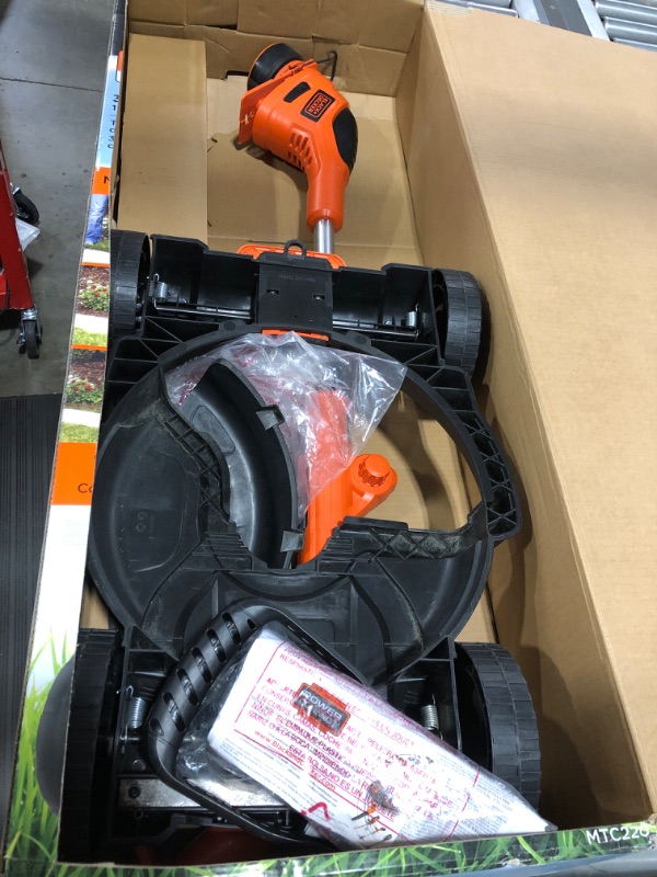 Photo 2 of Black & Decker MTC220 Max Cordless Lithium-Ion 3-in-1 Trimmer/Edger & Mower, Orange/ Black