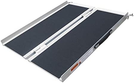 Photo 1 of 3FT Wheelchair Ramp,Non-Slip Portable Aluminum Ramp for Wheelchairs Single Fold 600lbs for Steps Stairs and Thresholds?Stairs, Doorways, Scooter (28.2"W x 35.8"L) (Non-Skid 3FT)
