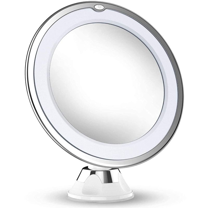 Photo 1 of Updated 2022 Version 10X Magnifying Makeup Vanity Mirror with Lights, LED Lighted Portable Hand Cosmetic Magnification Light up Mirrors for Home Tabletop Bathroom Shower and Travel
