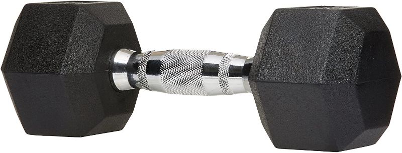 Photo 1 of Amazon Basics Rubber Encased Hex Dumbbell Hand Weight, 20 LBS
