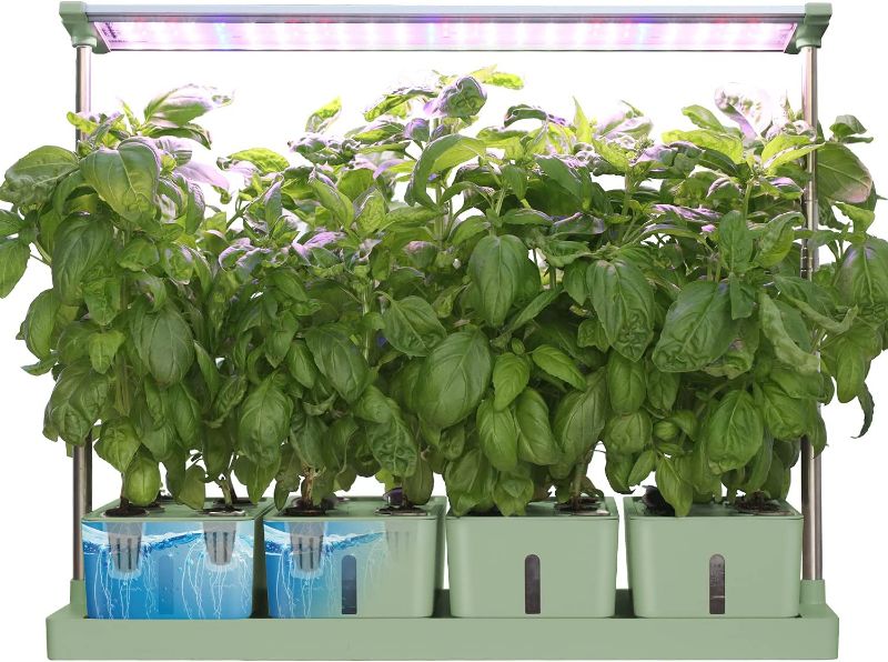 Photo 1 of Moistenland 48W LED Grow Light Panel, Height Adjustable, Automatic Timer, Ideal for Indoor Potted Plants, Greenhouse, Hydroponic, Grow Tent