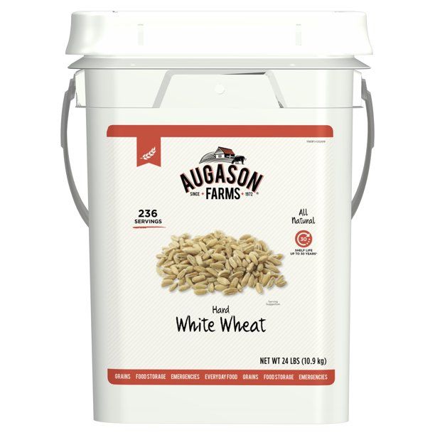 Photo 1 of Augason Farms Hard White Wheat Emergency Food Storage 4 Gallon Pail - BEST BY 02/08/2051