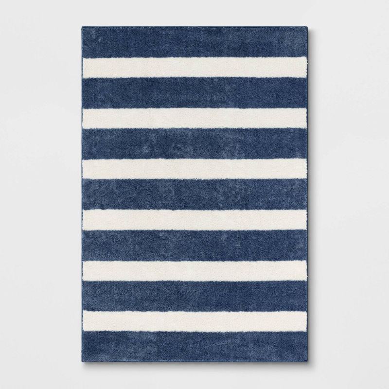 Photo 1 of 4'x5'6" Rugby Stripe Rug - Pillowfort™
