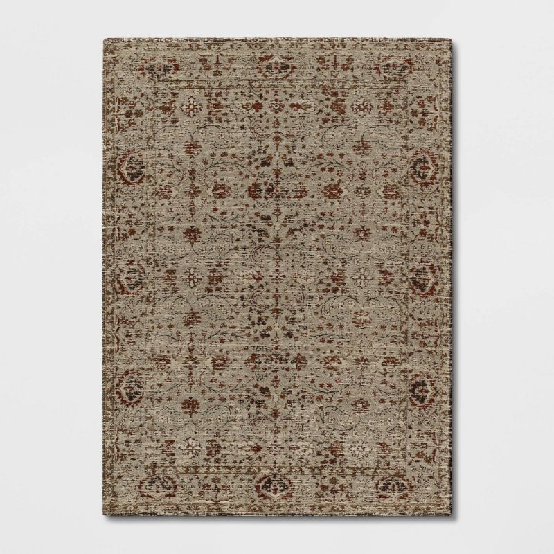 Photo 1 of 5'x7' Oakton Jacquard Chenille Area Rug Rust - Threshold™
