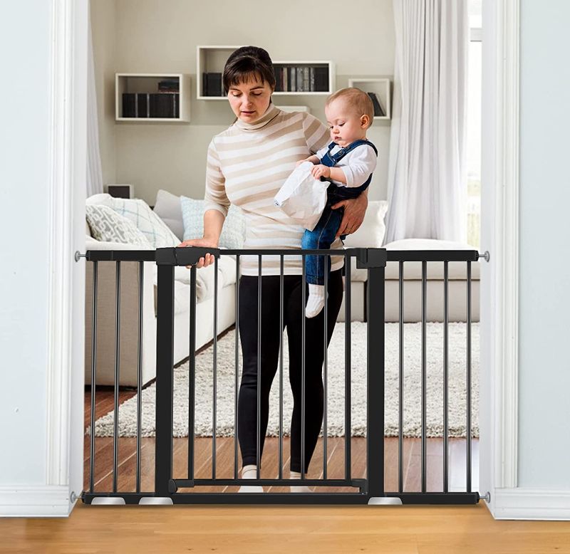 Photo 1 of Derson 29.93"-51.5" Extra Wide Baby Gate for Stairs and Doorways, Auto-Close Safety Dog Gates for The House, Easy Walk Thru Baby Child Gate for Kids and Pets