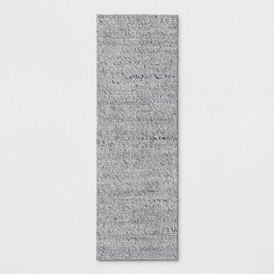 Photo 1 of 2'3"x7' Chunky Knit Wool Woven Rug Gray - Project 62™