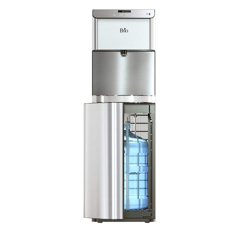 Photo 1 of Brio Moderna Touchless Bottom Load Water Cooler Dispenser - Self-Cleaning, Motion Sensor, Tri Temp Dispense, Child Safety Lock, Holds 3 or 5 Gallon Bottles, Digital Display and LED Light
