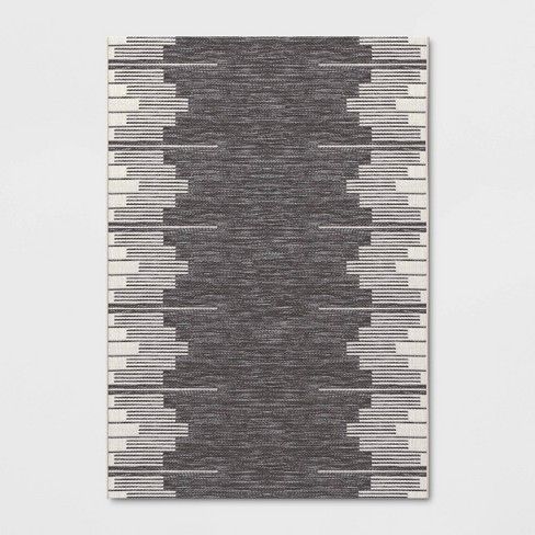Photo 1 of 7'10" X 10' Graphic Steps Outdoor Rug Black