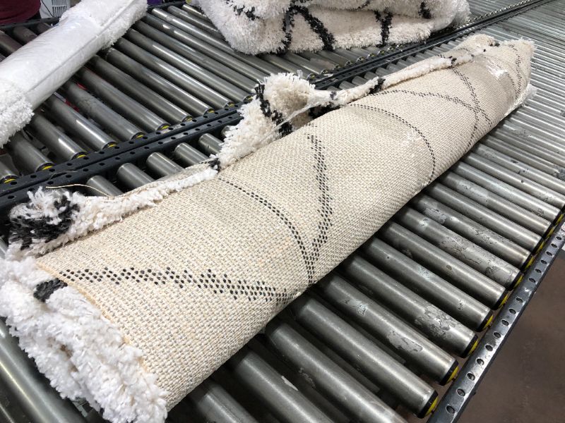 Photo 1 of 5'x7' Geometric Design Woven Area Rugs Cream/gray
