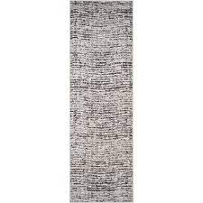 Photo 1 of 2'6"x6' Spacedye Design Loomed Runner Black/silver