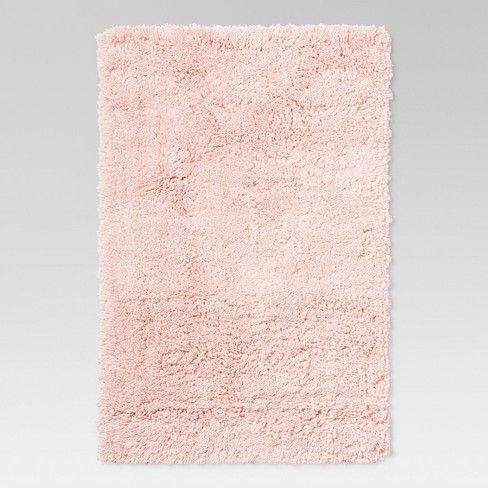 Photo 1 of 4'x5'6" Plush Shag Washable Accent Rug Pink - Room Essentials