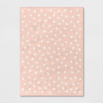 Photo 1 of 4'x5'6" Polka Dot Rug Pink/White - Pillowfort