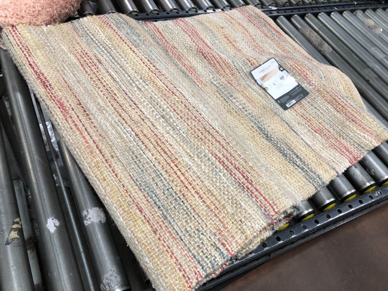 Photo 2 of 2'4"x7' Runner Woven Rug Natural - Threshold