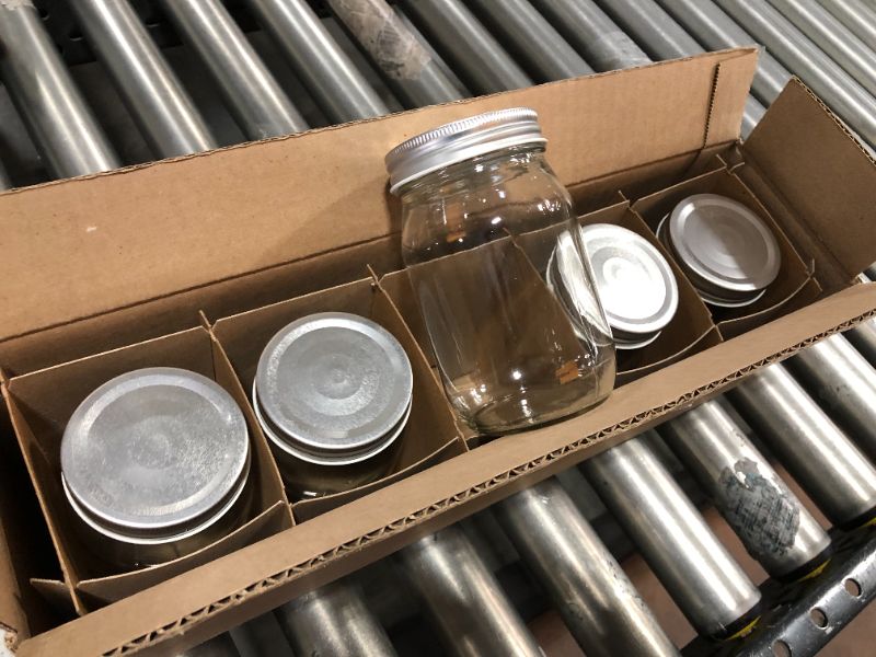 Photo 1 of BOX OF 5 MASON JARS WITH LIDS